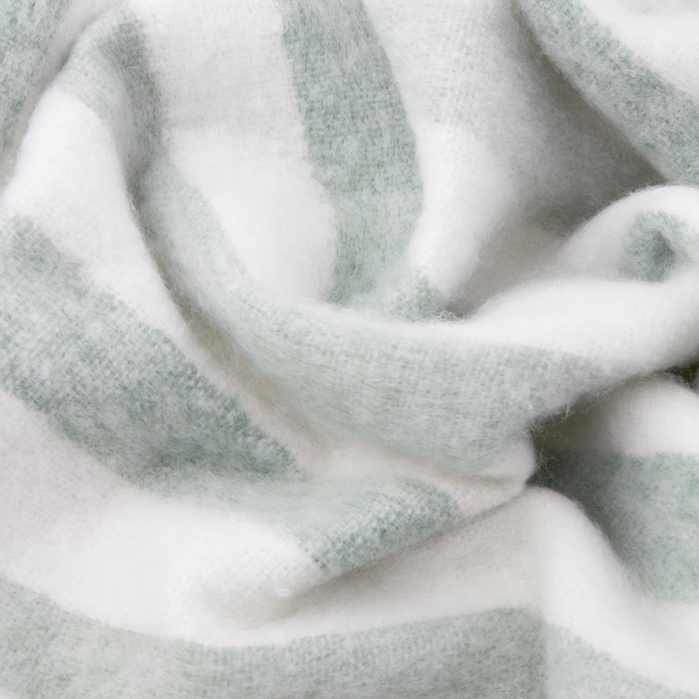 Beechwood Woven Stripe Throw Moorland Green