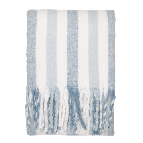 Striped Blue Throws - Beechwood Woven Stripe Throw Sky Blue Wylder