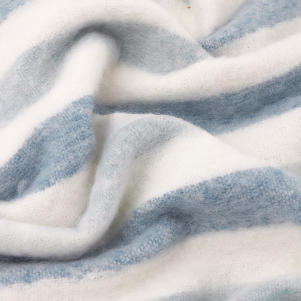 Beechwood Woven Stripe Throw Sky Blue