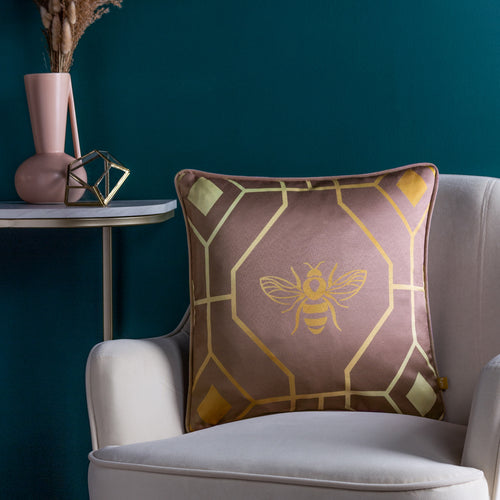 Geometric Pink Cushions - Bee Deco Geometric Cushion Cover Blush furn.