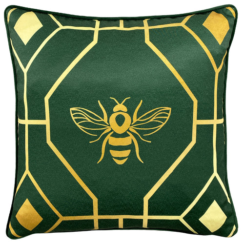 Geometric Green Cushions - Bee Deco Geometric Cushion Cover Emerald furn.