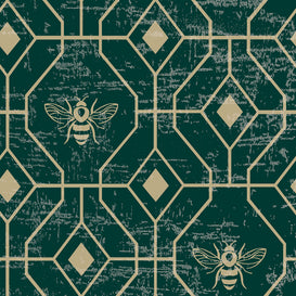 furn. Bee Deco Emerald Geometric Fabric Sample in Default
