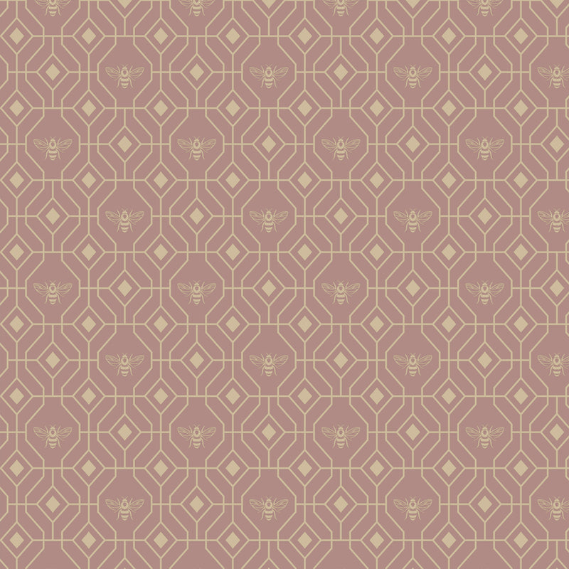 Geometric Pink Wallpaper - Bee Deco Gold Foil Wallpaper Blush furn.