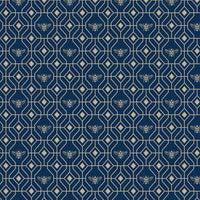 Geometric Blue Wallpaper - Bee Deco Gold Foil Wallpaper Sample Navy furn.