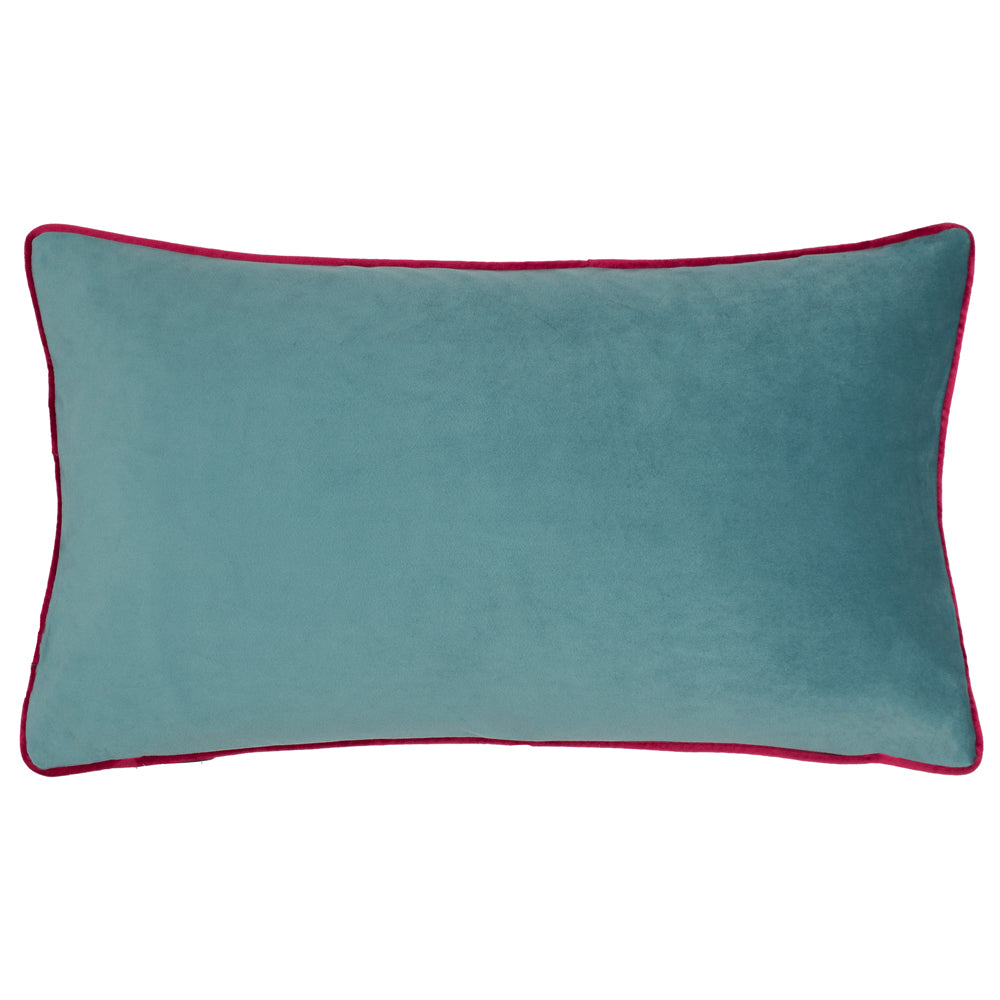 Beetalis Piped Velvet Cushion Emerald