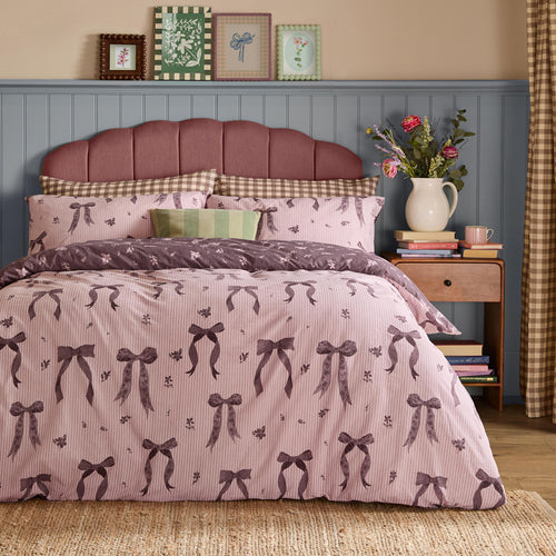 Striped Purple Bedding - Belle Stripe Reversible Duvet Cover Set Rosewood Furn