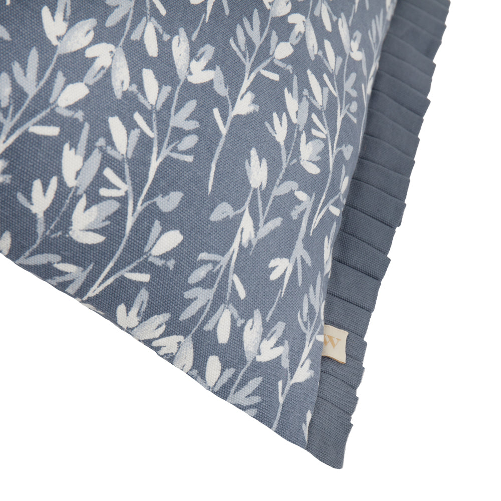 Belle Cotton Cushion French Blue