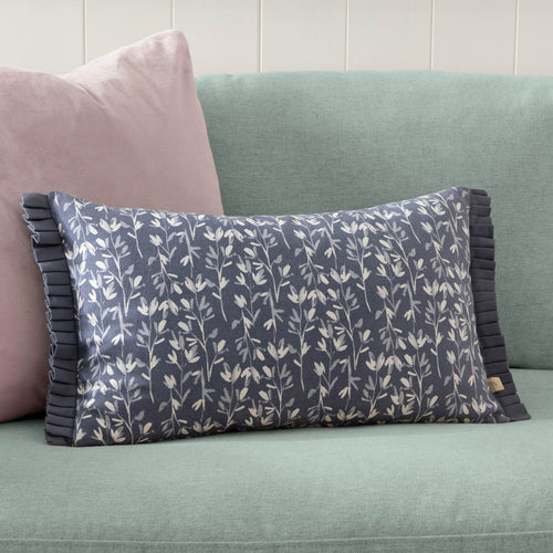 Floral Blue Cushions - Belle Cotton  Cushion Cover French Blue Wylder