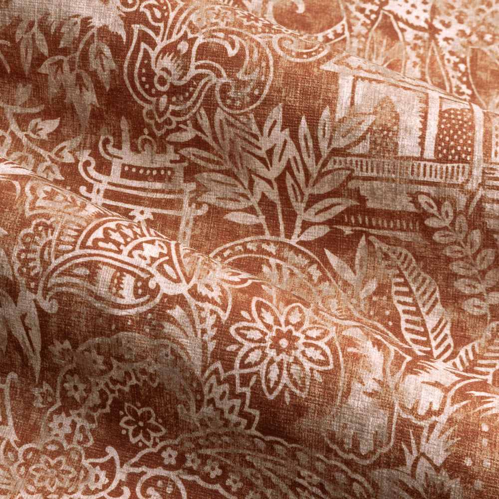 Bengal Fully Lined Chenille Eyelet Curtains Amber