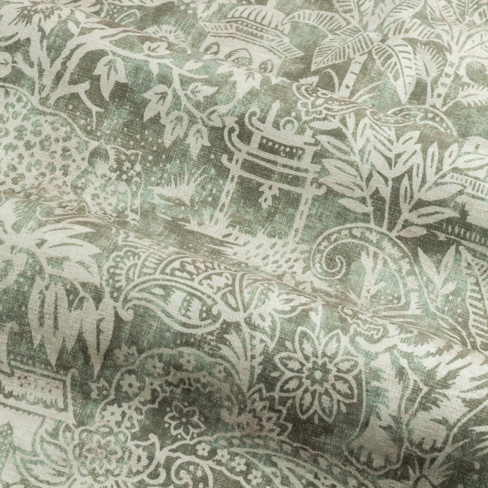 Bengal Fully Lined Chenille Eyelet Curtains Sage