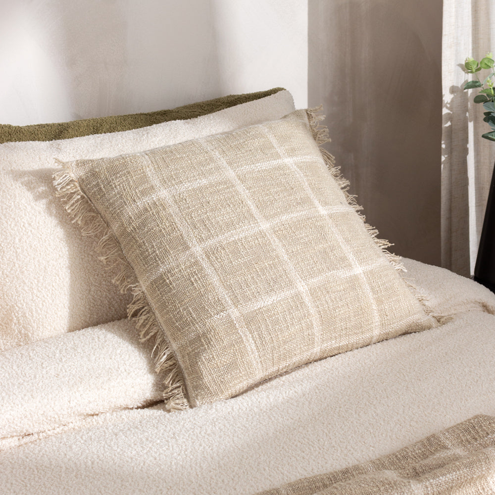 Check Beige Cushions - Beni  Cushion Cover Stone/Natural Yard