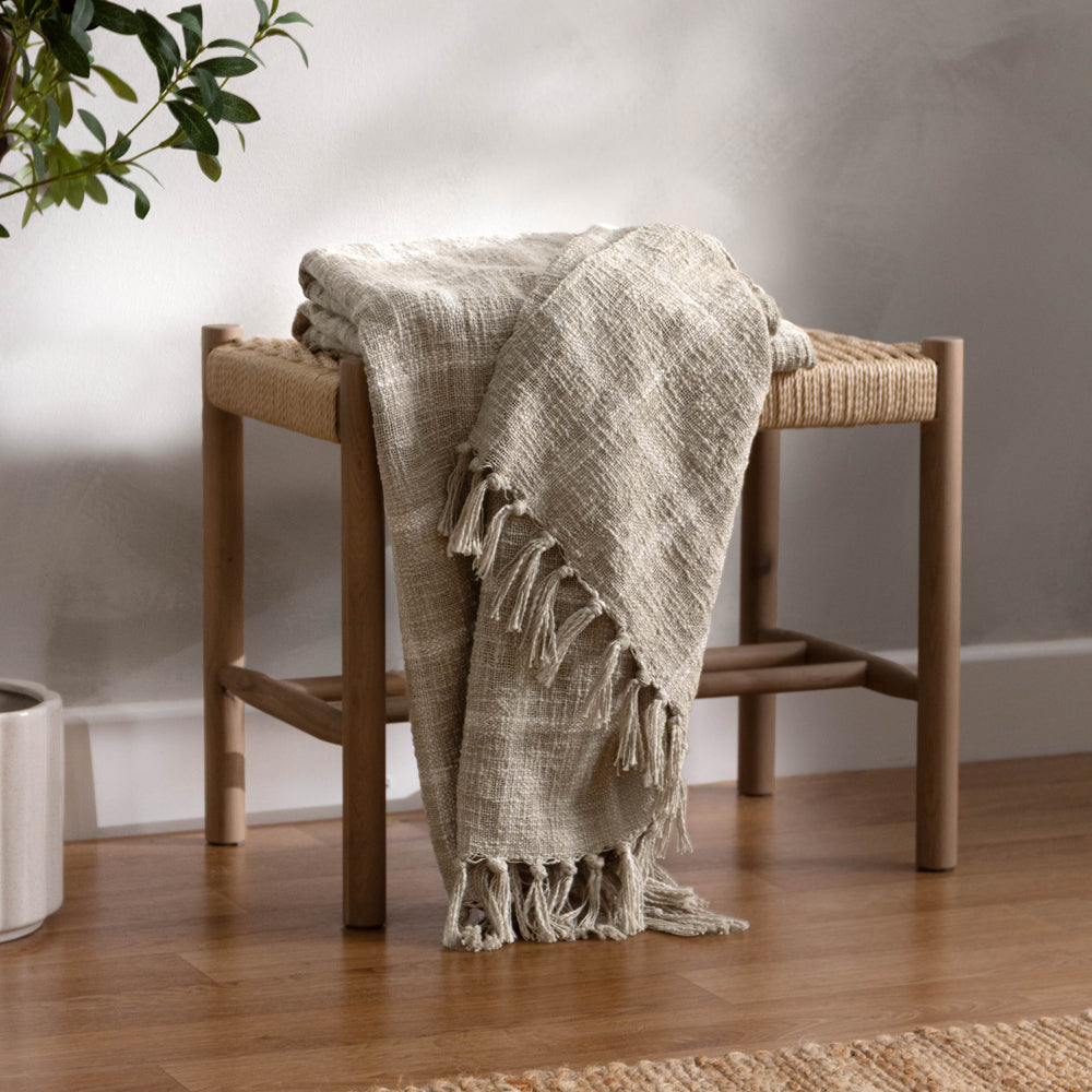 Check Beige Throws - Beni  Throw Stone/Natural Yard