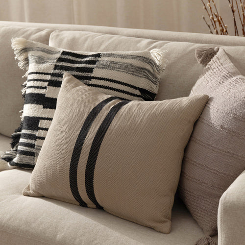 Striped Beige Cushions - Benton Cotton Cushion Cover Natural Yard