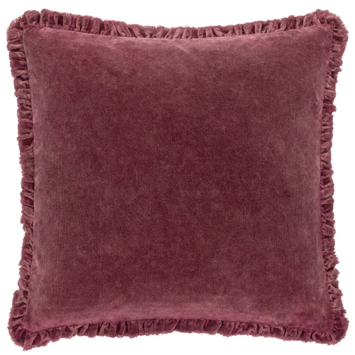 Plain Red Cushions - Bertie Washed Cotton Velvet Cushion Cover Burnt Red Yard