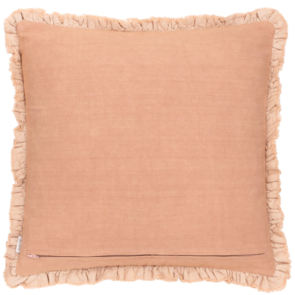 Bertie Washed Cotton Velvet Cushion Cashew
