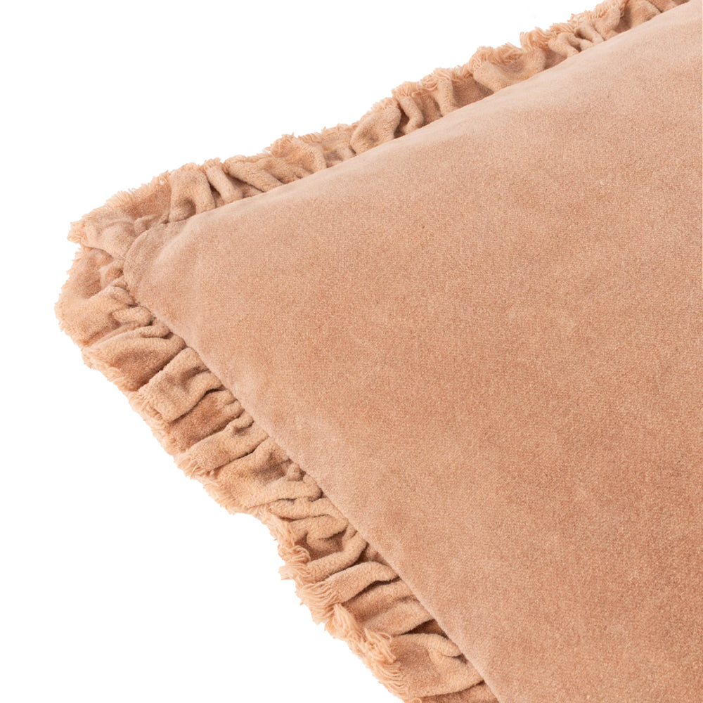 Bertie Washed Cotton Velvet Cushion Cashew