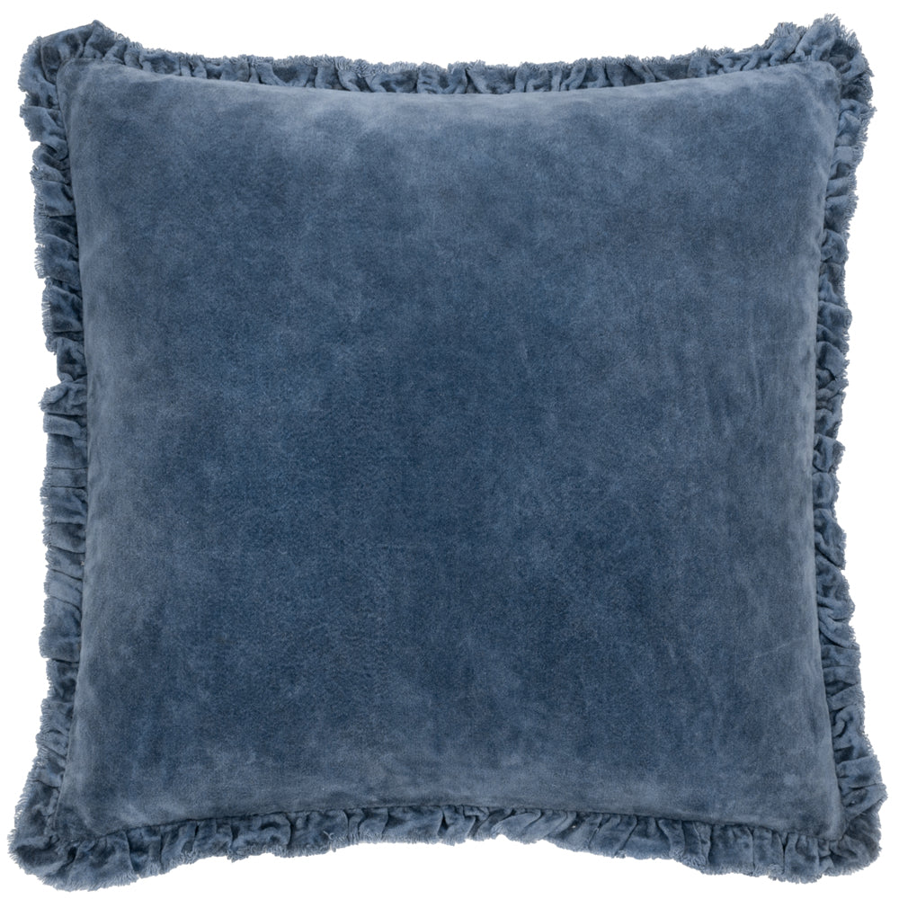 Bertie Washed Cotton Velvet Cushion Ink