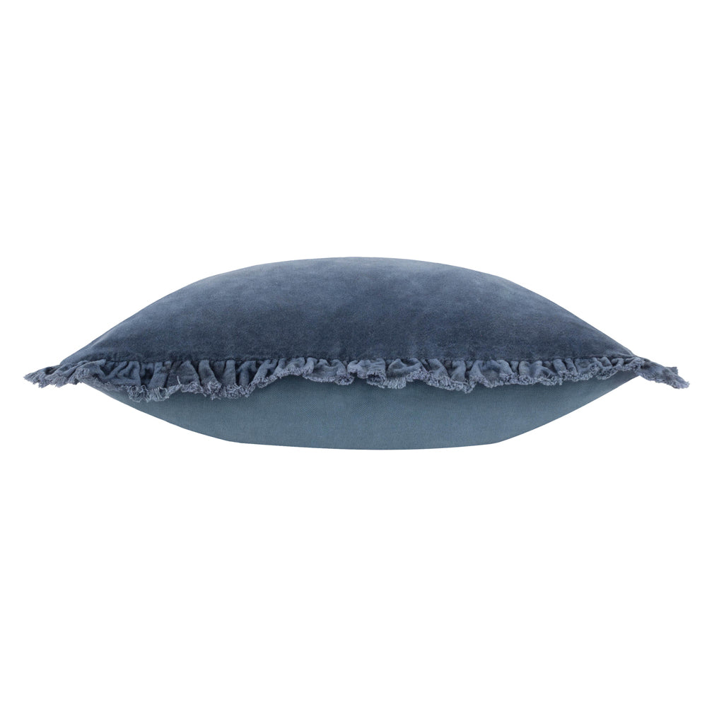 Bertie Washed Cotton Velvet Cushion Ink