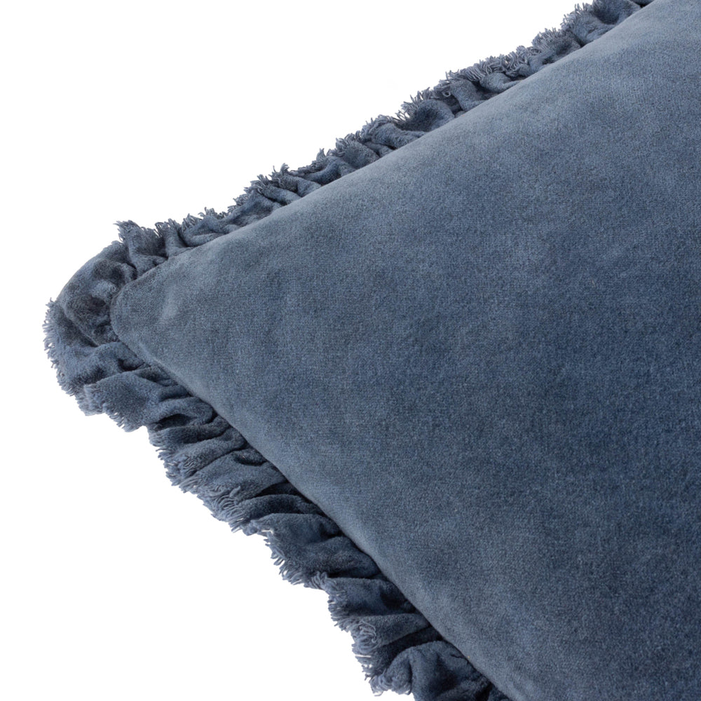 Bertie Washed Cotton Velvet Cushion Ink