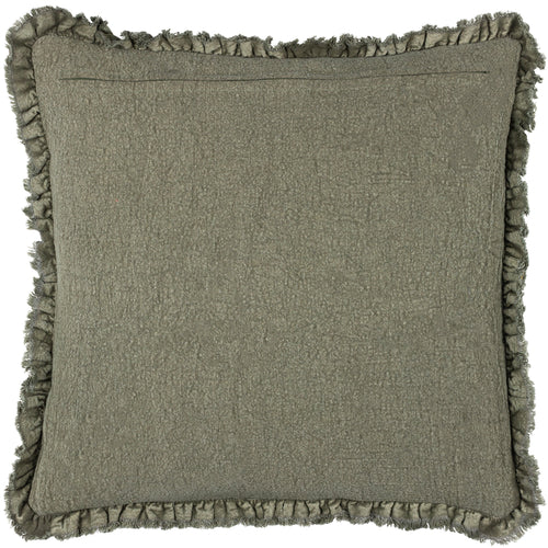 Plain Green Cushions - Bertie Washed Cotton Velvet Cushion Cover Moss Yard