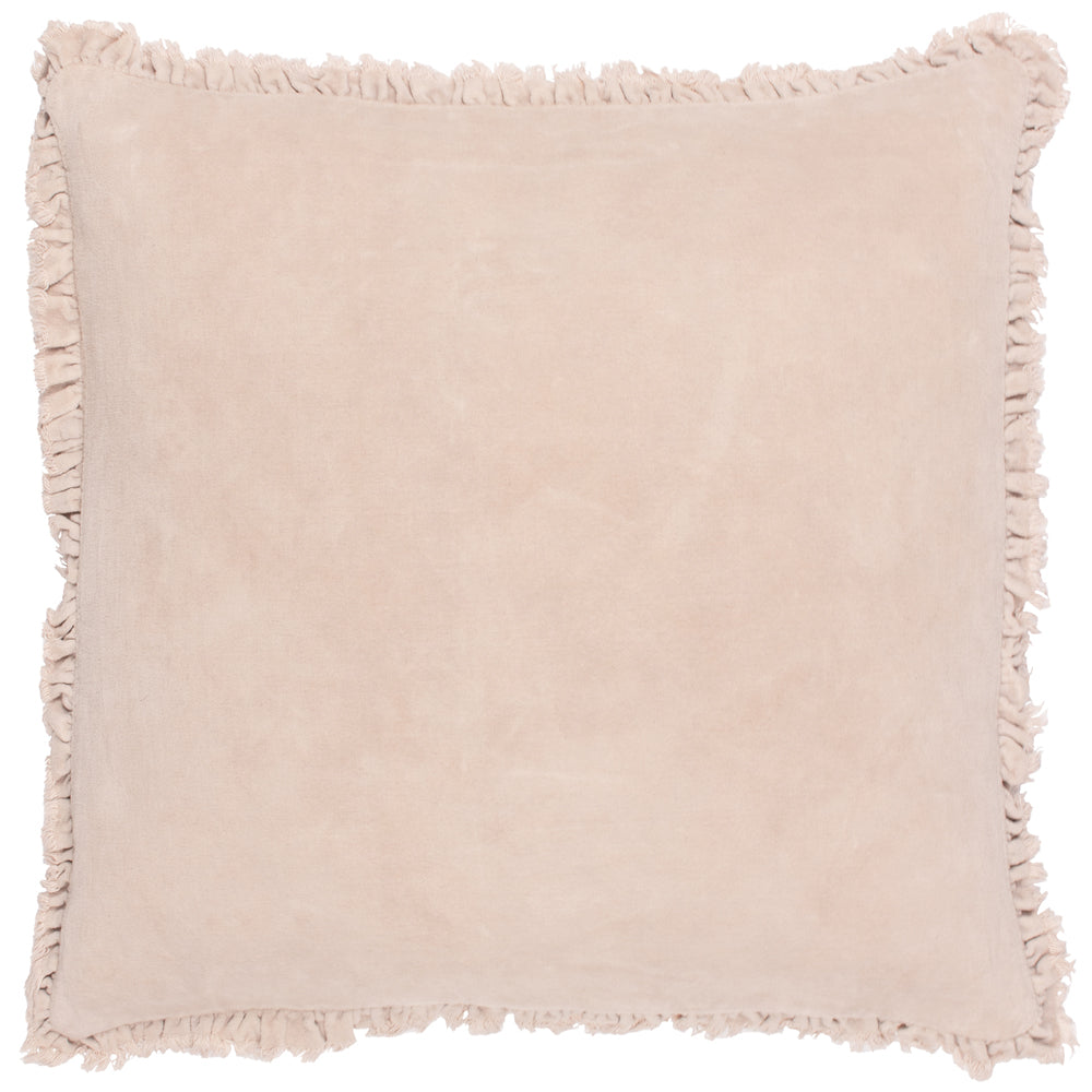 Bertie Washed Cotton Velvet Cushion Natural