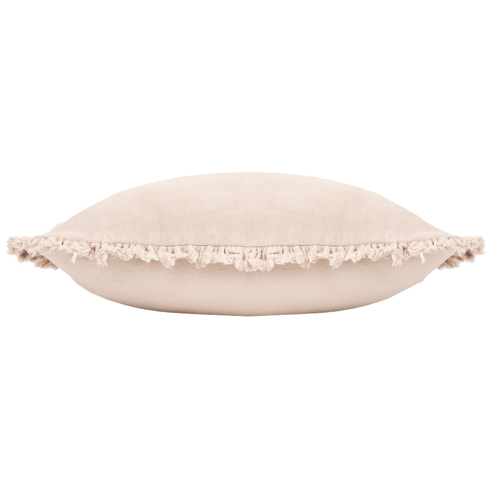 Bertie Washed Cotton Velvet Cushion Natural