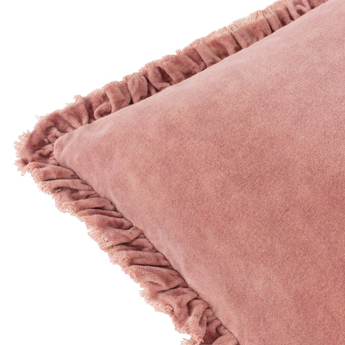 Plain Pink Cushions - Bertie Washed Cotton Velvet Cushion Cover Rosewood Yard