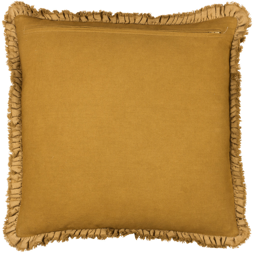 Bertie Washed Cotton Velvet Cushion Saffron