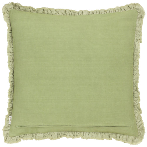 Plain Green Cushions - Bertie Washed Cotton Velvet Cushion Cover Sage Yard