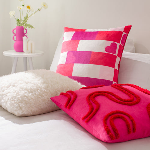 Abstract Pink Cushions - Big Love  Cushion Cover Pink/Red Heya Home