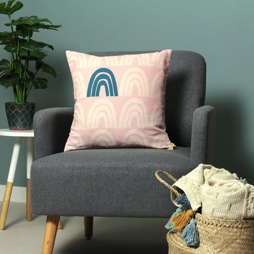  Pink Cushions - Be Kind Rainbow 100% Recycled Cushion Cover Blush furn.