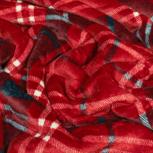 Check Red Throws - Blake Check Fleece Throw Red furn. 