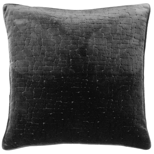 Abstract Black Cushions - Bloomsbury Velvet Cushion Cover Black Paoletti