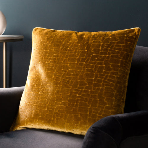 Abstract Yellow Cushions - Bloomsbury Velvet Cushion Cover Mustard Paoletti