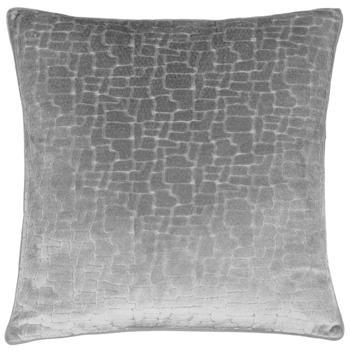Abstract Grey Cushions - Bloomsbury Velvet Cushion Cover Silver Paoletti
