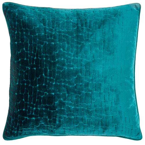 Abstract Blue Cushions - Bloomsbury Velvet Cushion Cover Teal Paoletti