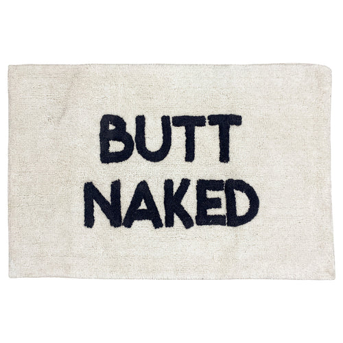  Cream Bathroom - Butt Naked  Bath Mat Ivory/Charcoal furn.