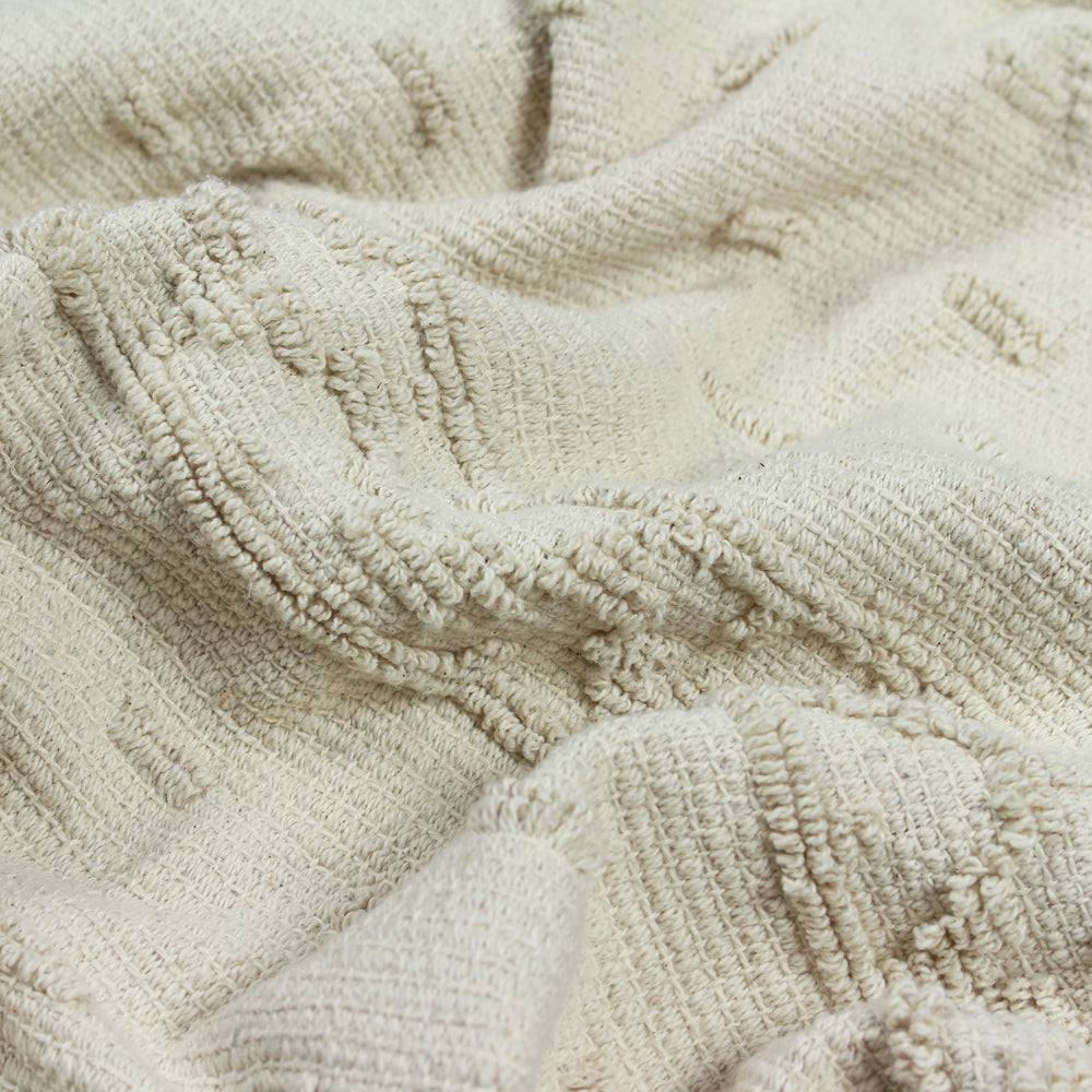 Boho Cotton Tufted Throw Seafoam