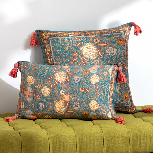 Floral Blue Cushions - Bolais Rectangular Cushion Cover Blue Wylder