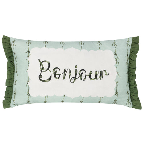  Green Cushions - Bonjour Printed Cushion Cover Mint furn.