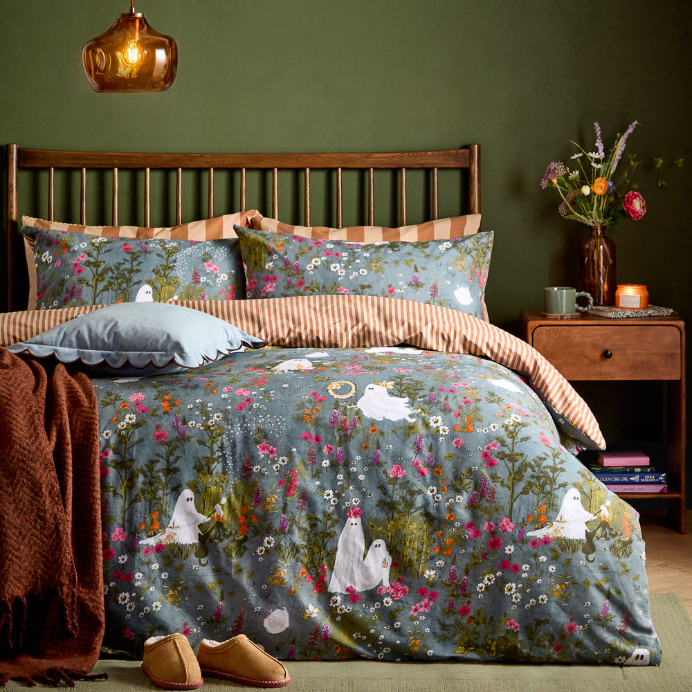 Striped Multicolour Bedding - Bootanical Forest Reversible Halloween Duvet Cover Set Multicolour Furn