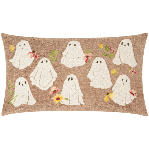 Floral Beige Cushions - Bootanical Ghost Boucle Cushions Natural Furn
