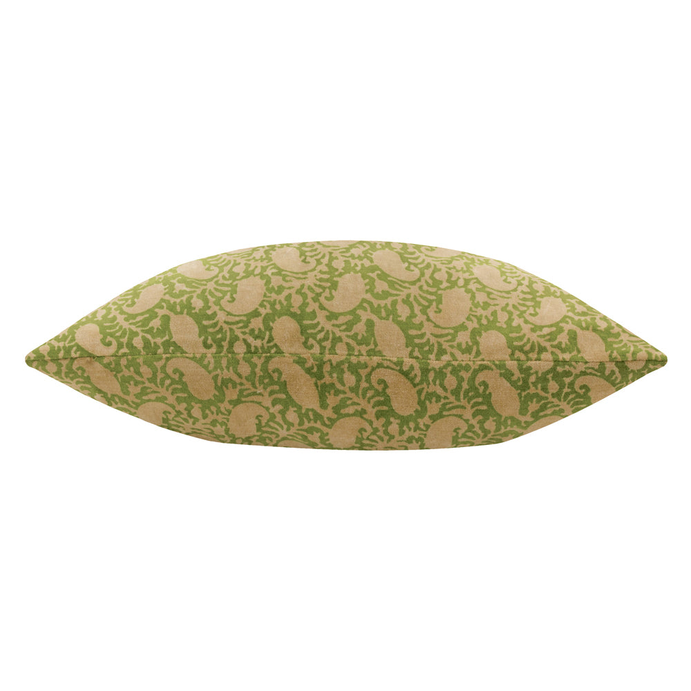 Boteh Printed Velvet Cushion Verdie/Natural