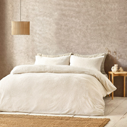 Plain White Bedding - Boucle  Duvet Cover Set Ecru Yard