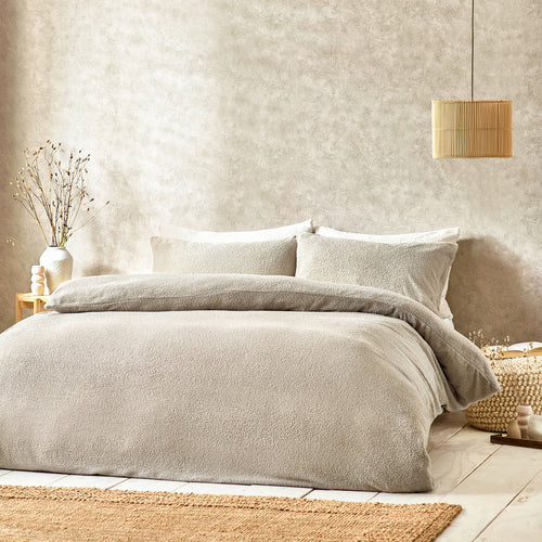 Plain Grey Bedding - Boucle  Duvet Cover Set Greige Yard