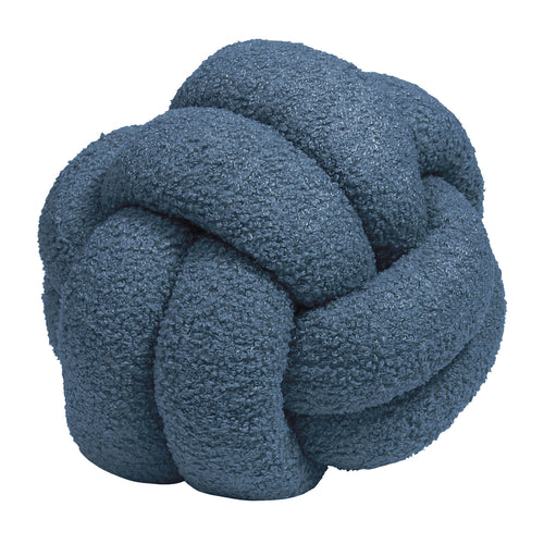 Plain Blue Cushions - Boucle Knot Fleece Ready Filled Cushion Blue furn.