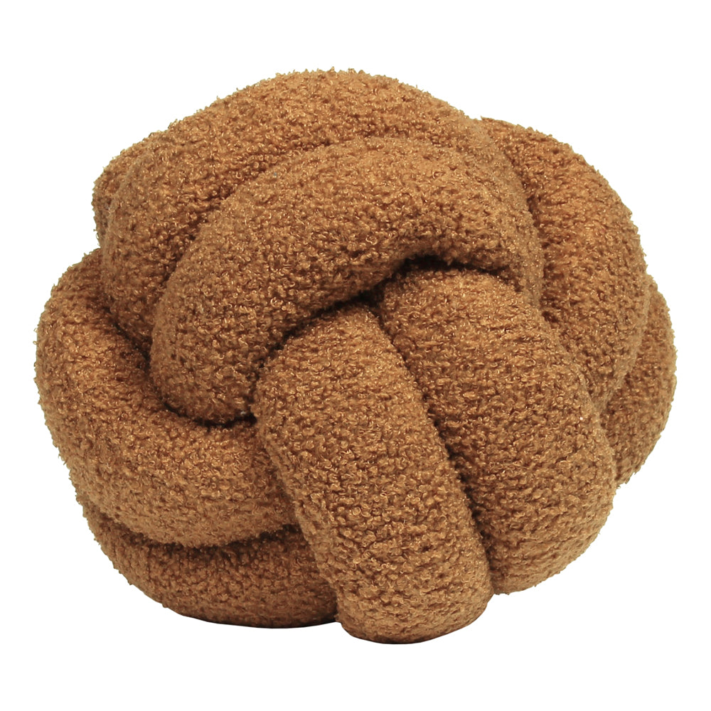 Plain Orange Cushions - Boucle Knot Fleece Ready Filled Cushion Ginger furn.
