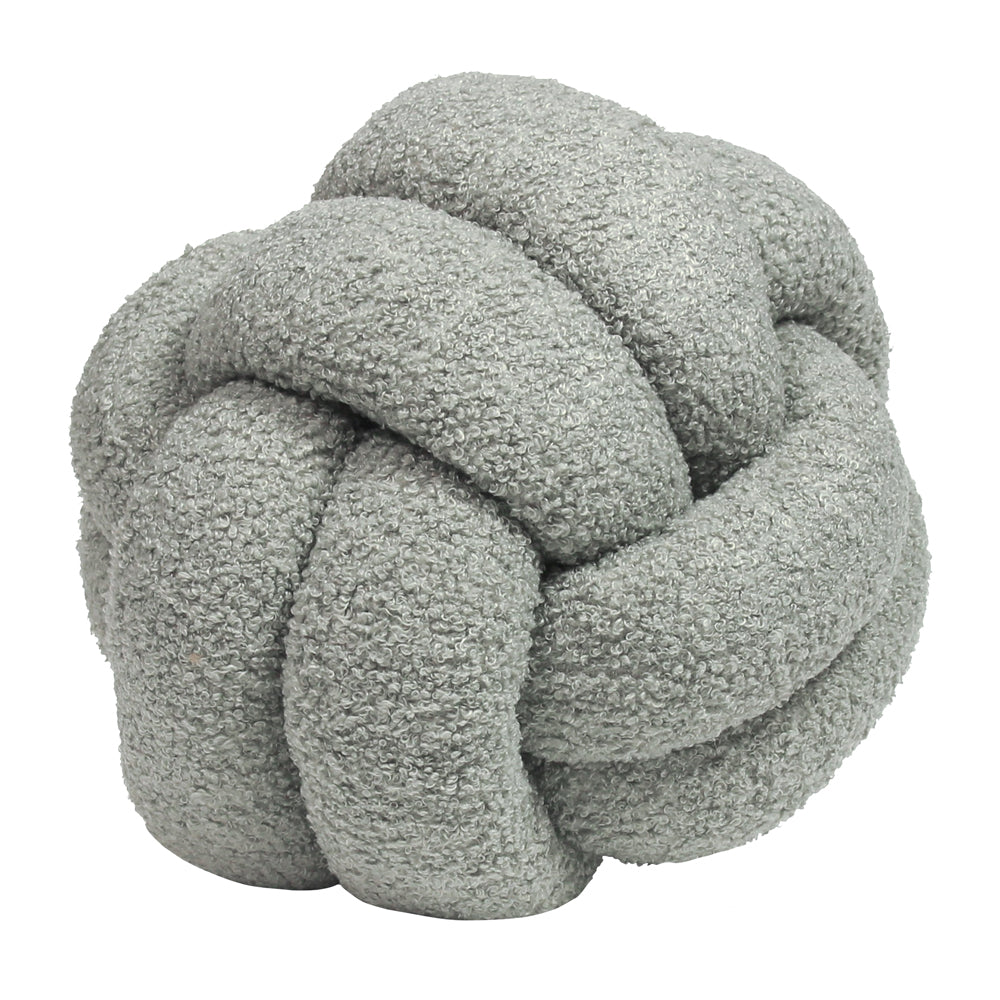 Boucle Knot Grey Fleece Ready Filled Cushion | Silver Cushions