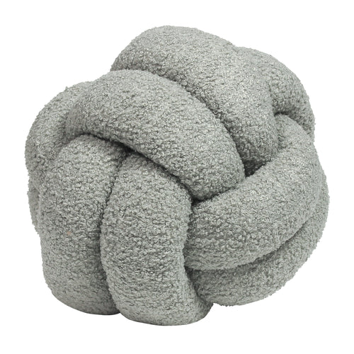 Plain Grey Cushions - Boucle Knot Fleece Ready Filled Cushion Silver furn.