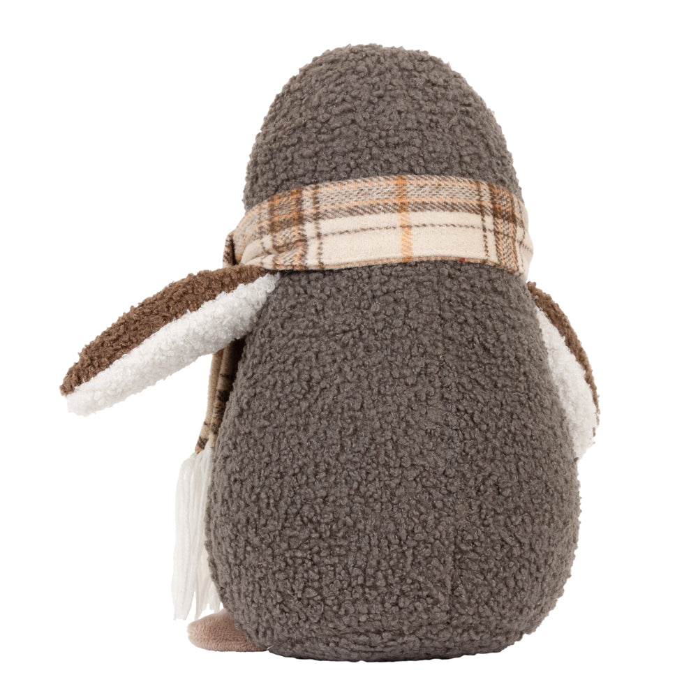Boucle Penguin Door Stop Warm Grey